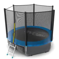 Большой батут EVO JUMP External 10ft (Blue) с внешней сеткой и лестницей + нижняя сеть