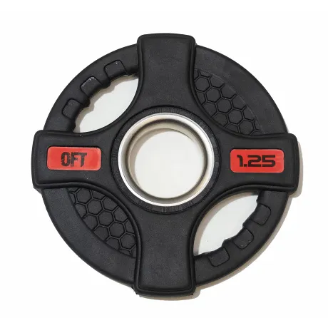 Штанга олимпийская OriginalFitTools 58 кг (диски с двумя хватами, черный гриф) - Фото 3