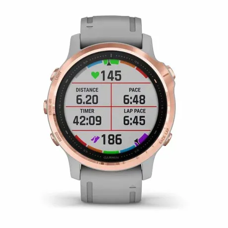 Часы Garmin FENIX 6S Sapphire розовое золото с серым ремешком - Фото 3