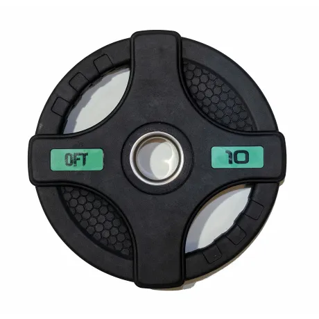 Штанга олимпийская OriginalFitTools 58 кг (диски с двумя хватами, черный гриф) - Фото 6