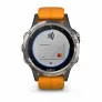 Мультиспортивные часы Garmin FENIX 5 PLUS SAPPHIRE титановый с оранжевым ремешком - Фото 8