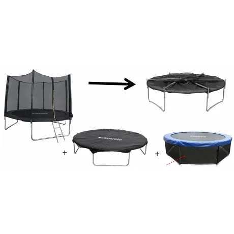 Батут складной GetActive Jump 10FT Outside черный с нижней сеткой и чехлом - Фото 2