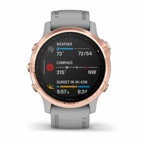 Часы Garmin FENIX 6S Sapphire розовое золото с серым ремешком - Фото 4