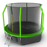Большой батут EVO JUMP Cosmo 10ft (Green) с внутренней сеткой и лестницей + нижняя сеть